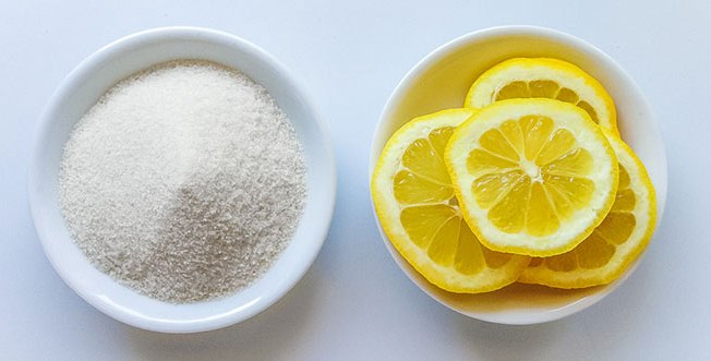 lemon and sugar
