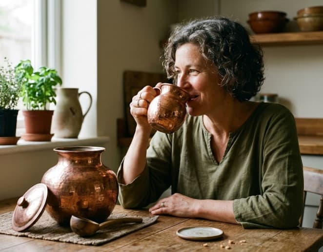 Drinking Water From Copper Vessel